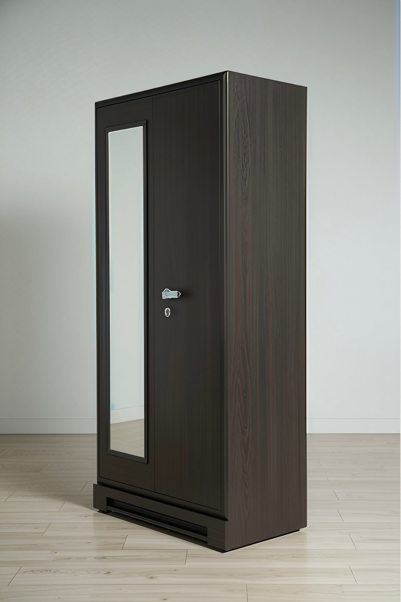 Medium 2-Door Steel Almirah in Dark Walnut Finish | Made from Premium Tata Steel CR Sheet (0.6mm / 0.5mm)