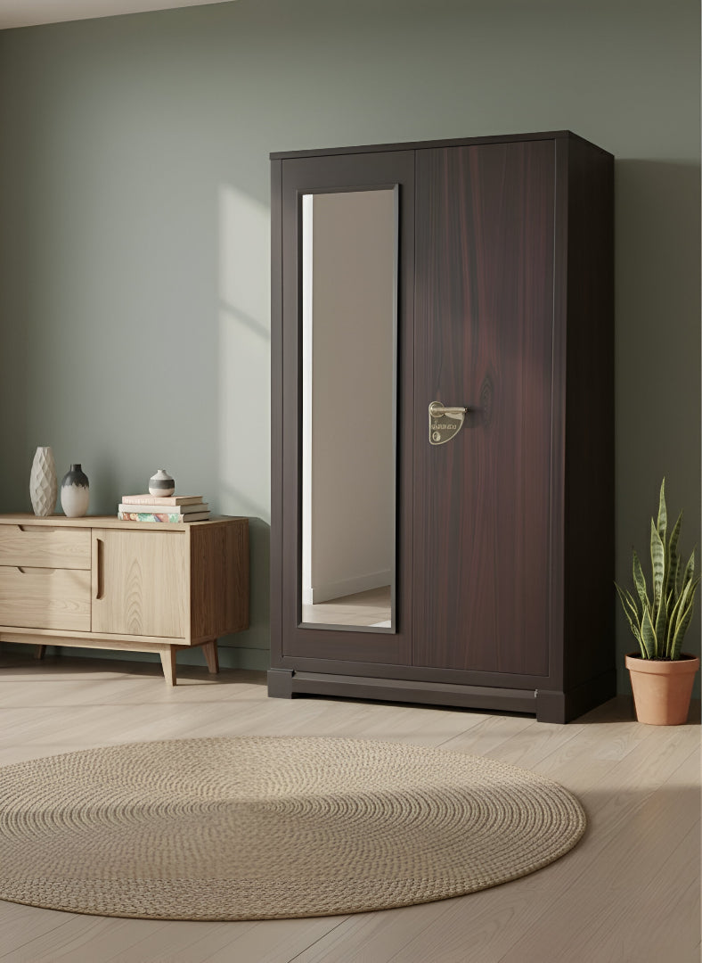 Tata Premium 45-Inch Heavy Steel Almirah – Mahogany Brown Finish | CR Sheet (.7, .6, .5 mm) | Single Mirror Door