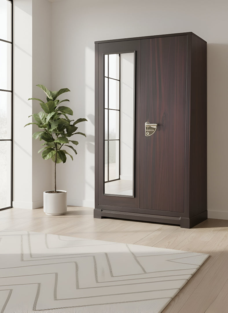Tata Premium 45-Inch Heavy Steel Almirah – Mahogany Brown Finish | CR Sheet (.7, .6, .5 mm) | Single Mirror Door